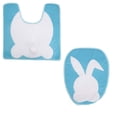 thumbnail image 1 of Binwennn Bathroom Memory Foam Rug Set No Bath Mats for Bathroom Easter White Bunny Rabbit Bathroom Rug Toilet Seat Lid Cover Soft Non Absorbent Shower Washable Home Decorative, 1 of 7