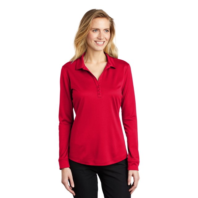 Port Authority Polo à Manches Longues Performance en Soie pour Femmes - L540LS