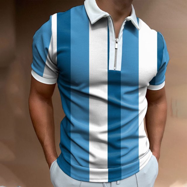 EGNMCR T-Shirts pour Homme Mode Personnalité Chemise Décontractée Coupe Ajustée à Manches Courtes Imprimée Col Rabattu Blouse & Chemise Cadeaux pour Hommes