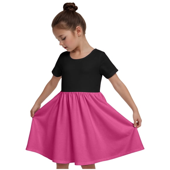 Ketyyh-chn99 Baby Girl Princess Bridesmaid Pageant Gown Birthday Party Wedding Dress Girls Elegant Summer Dress Size for 5-6 Years,Hot Pink
