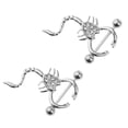 thumbnail image 1 of Tachiuwa 2 Pcs Tétine Pendante Animale en Acier Inoxydable en Forme de Scorpion avec Strass 16g, 1 of 8