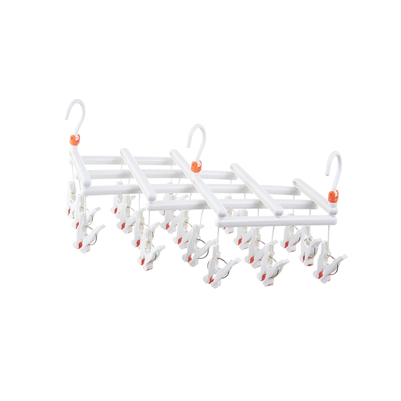 SMihono Bathroom and closet organizers Folding Multi-head Drying Rack Socks Clip Windproof Multifunctional Telescopic Drying Rack shoe rack and storage