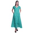 thumbnail image 1 of Moomaya Robe Longue Maxi pour Femmes à Manches Courtes, Robe Formelle/décontractée avec Poches P-TTG, 1 of 6