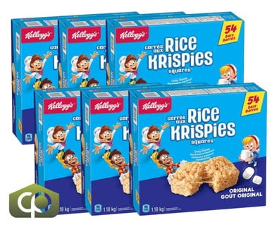 Kellogg's Rice Krispies Squares Bars, 54-Pack, 22 g (0.77 oz