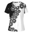 thumbnail image 2 of T-shirts Graphiques pour Femmes T-Shirts de Mode pour Femmes Imprimés Décontractés Col en V Manches Courtes T-Shirts Amples Hauts Manches Courtes pour Femmes Hauts Manches Courtes pour Femmes Soyez Gentille T-Shirts pour Femmes, 2 of 4
