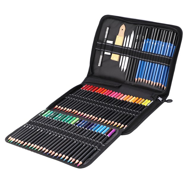 95pcs Art Painting Sketch Tool Kit with Colored Pencil Graphite Pencil Charcoal Pencil Eraser