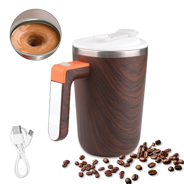 300ml Self Stirring Mug Magnetic Coffee Mixing Cup with Lid