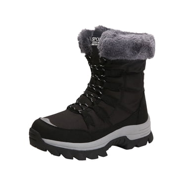 RKSTN Bottes d'Hiver pour Femmes Imperméables Éviter le Froid Longues Extérieur Peluche Épaisses Isolées Bottes de Neige Bottes de Neige Chaussures