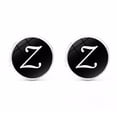 thumbnail image 4 of pitrice 1 Pair Men's Letter Cufflink Wedding Formal Initial Alphabet Stainless Steel Cufflink, Letter Z, 4 of 9
