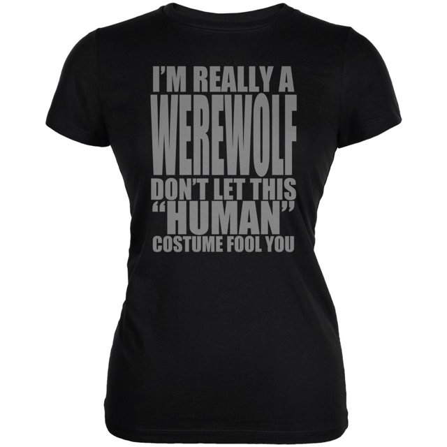 Halloween Human Werewolf Costume Juniors Soft T Shirt