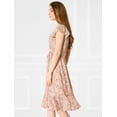 thumbnail image 2 of Unique Bargains Robe pour Femme à Imprimé Floral, Manches Volantées, Encolure Carrée, Ourlet à Volants, 2 of 6