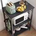 thumbnail image 3 of Bestier Microwave Stand with Storage,  60" 5 Tier  Kitchen Island Bakers Rack for Kitchen, Black, 3 of 7
