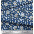 thumbnail image 2 of Soimoi Satin Silk Fabric Leaves & Floral Block Decor Fabric Printed Yard 42 Inch Wide, 2 of 3