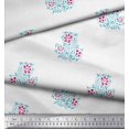 thumbnail image 2 of Soimoi Poly Georgette Fabric Leaves & Floral Block Printed Craft Fabric by The Yard 52 Inch Wide, 2 of 3