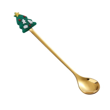 Birdeem Cuillère de Noël en Acier Inoxydable Cuillère à Dessert Cadeau Cuillère Pendentif de Noël Vaisselle
