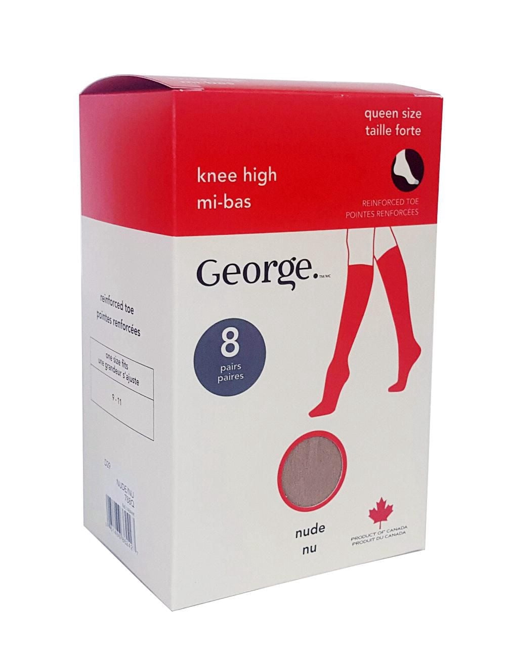 George Women's Queen Size Knee-Highs 10-Pack