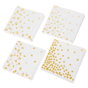 UPOUART Thick Absorbent Disposable Paper Towels with Plated Gold Foil for Bathroom and Dinner Events