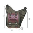 thumbnail image 2 of Mens Vintage Canvas Shoulder Messenger Bag Chest Leather Patchwork Messenger Bag（03GREEN）, 2 of 5