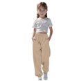 thumbnail image 1 of WENXIAOO Toddler Sweatpants Drawstring Sweatpants With Pockets Solid Color Khaki Sweat Pants For Girls Kids Spring Fall Sweatpants Size 3-4T, 1 of 7