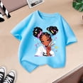 thumbnail image 4 of AJIWYH Polos pour Fille, T-Shirt Graphique Mignon à Col Rond et Manches Courtes pour Fille, T-Shirt Décontracté d'Été, Polo pour Fille de 11-12 Ans, Bleu, 4 of 4