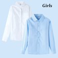 thumbnail image 4 of LNMQLPDBS Girls' Long Sleeve Pintuck Poplin Button Down Shirt Stylish and Comfortable, 4 of 5