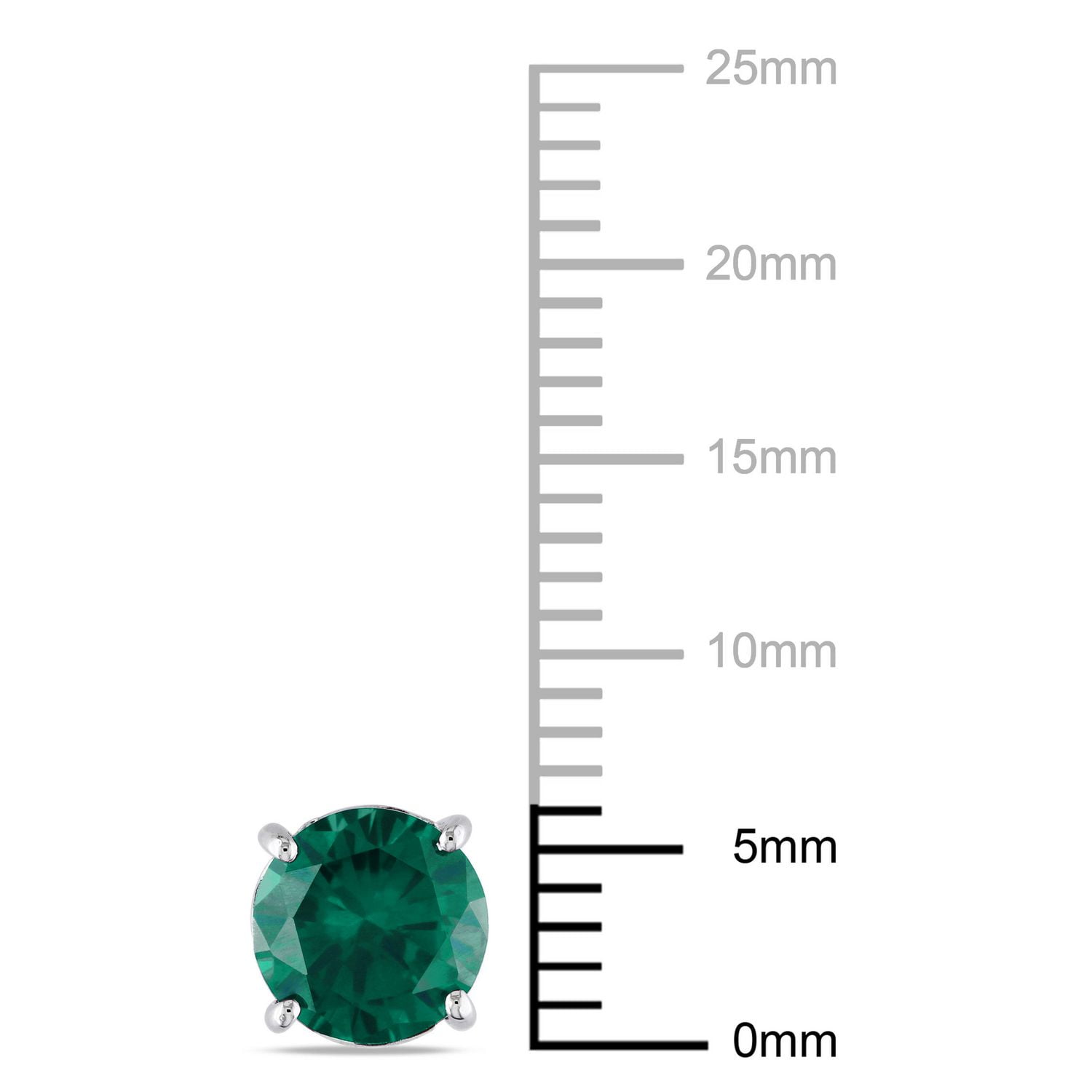 Clous d'oreille Tangelo avec émeraudes synthétiques 1-5/8 CT PBT en or blanc 10K
