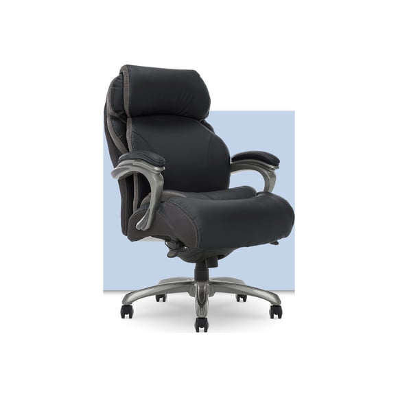Serta Big and Tall Executive Office Chair with AIR Technology and Smart Layers Premium Elite Foam, Supports up to 400 Pounds, Bonded Leather - Black