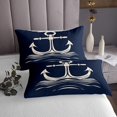 thumbnail image 3 of Erosebridal Retro Anchor Coverlet Set King, Coastal Ocean Bedding Set, Nautical Theme Decor, 3-Piece, 3 of 5
