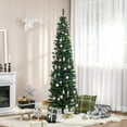 thumbnail image 2 of HOMCOM 7' Pencil Christmas Tree, Slim Artificial Xmas Tree with Realistic Branches, Sturdy Stand, Green, 2 of 9