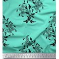 thumbnail image 1 of Soimoi Rayon Fabric Leaves & Floral Block Print Fabric by Yard 42 Inch Wide, 1 of 3