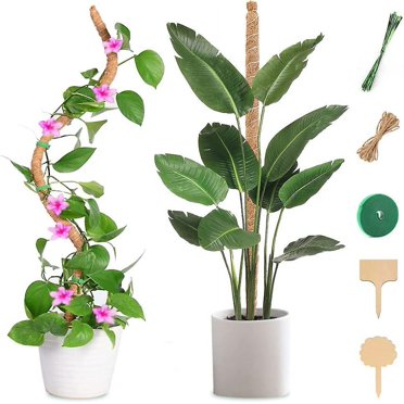 Moss Pole, Super Stable&rot-proof Moss Pole For Plants Monstera, 53 Inches Extendable Monstera Plant Support, 4pack 17inches Stackable Coco Coir Moss