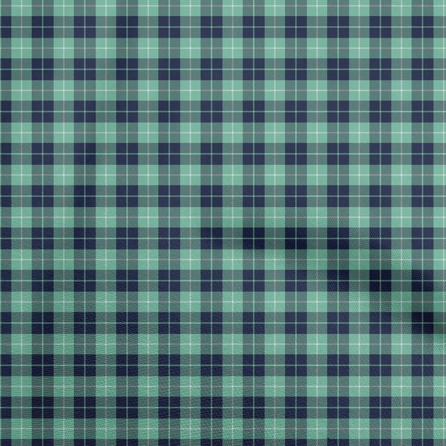 oneOone Silk Tabby Sea Green Fabric Check Fabric For Sewing Printed Craft Fabric By The Yard 42 Inch Wide