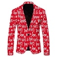 thumbnail image 1 of Men Christmas Snowflake Santa Prom Jackets for Men Printed Pocket Lapel Button Tuxedo Suit Jacket Suit, 1 of 5