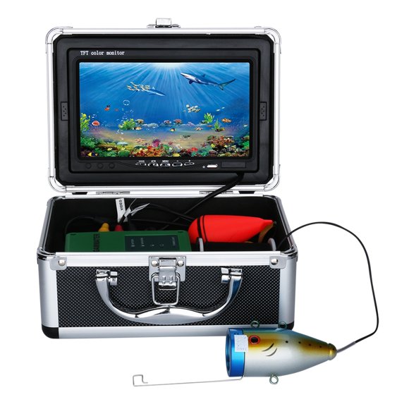 7 Inch 1000tvl Underwater Fishing Video Camera Kit 2 PCS LED White Lamp Lights Video Fish Finder Lake Under Water Fish Cam ,High Definition