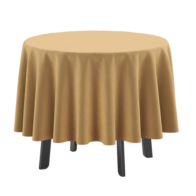 Nappe ronde d'Intérieur/extérieur Vargottam 58 pouces, Nappe ronde imperméable à l'eau pour table de patio, couvertures de table de printemps/été pour table circulaire d'arrière-cour/barbecue/pique-Nique - Beige