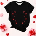 thumbnail image 1 of Aufmer 5 Pcs Women's Printed Short Sleeve Tee, Casual Round Neck T-Shirt with Fashion Pattern, Soft Polyester Top for Spring Summer, Versatile Daily Wear for Various Occasions(Black), 1 of 3