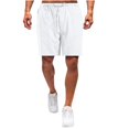 thumbnail image 1 of EOYWHK Big and Tall Linen Shorts for Men with Pockets,5" Inseam Summer Athletic Basketball Shorts,Quick Drying Breathable Elastic Waistband with Drawstring Pockets ,M-5XL, 1 of 5