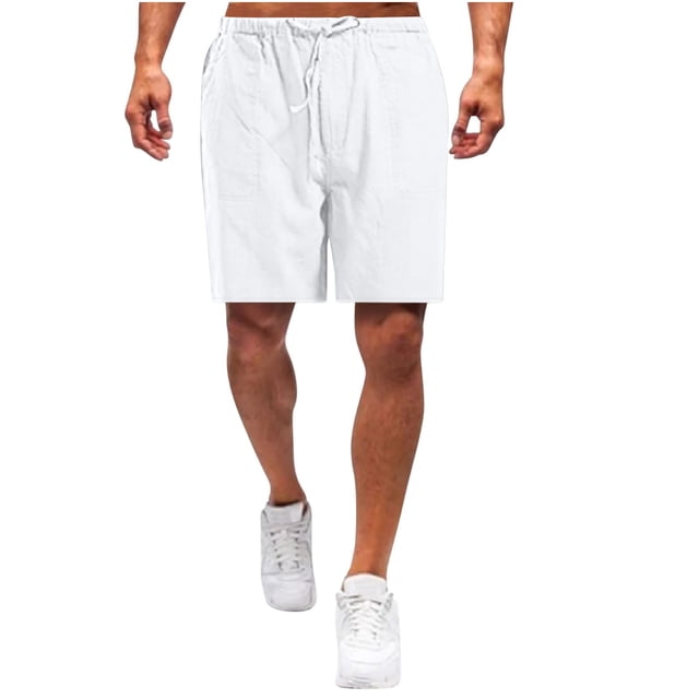 EOYWHK Big and Tall Linen Shorts for Men with Pockets,5" Inseam Summer Athletic Basketball Shorts,Quick Drying Breathable Elastic Waistband with Drawstring Pockets ,M-5XL