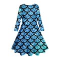 thumbnail image 5 of MIASHUI Robe Sirène Filles Enfants Manches Longues Scintillante Robes de Vacances, Bleu Ciel, 4-5 Ans, 5 of 5