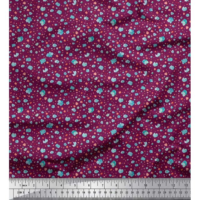 Soimoi Rayon Fabric Floral Shirting Print Sewing Fabric Yard 56 Inch Wide
