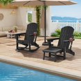 thumbnail image 2 of IdealHouse Rocking Adirondack Chairs Set of 4, Folding Adirondack Rocking Chair With Footrest, Adirondack RockingChair Outdoor With Retractable Ottoman and Cup Holder, 2 of 7
