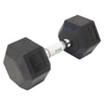 thumbnail image 3 of GoZone Rubber-Coated Hex Dumbbell – Black/Chrome, 3 of 4