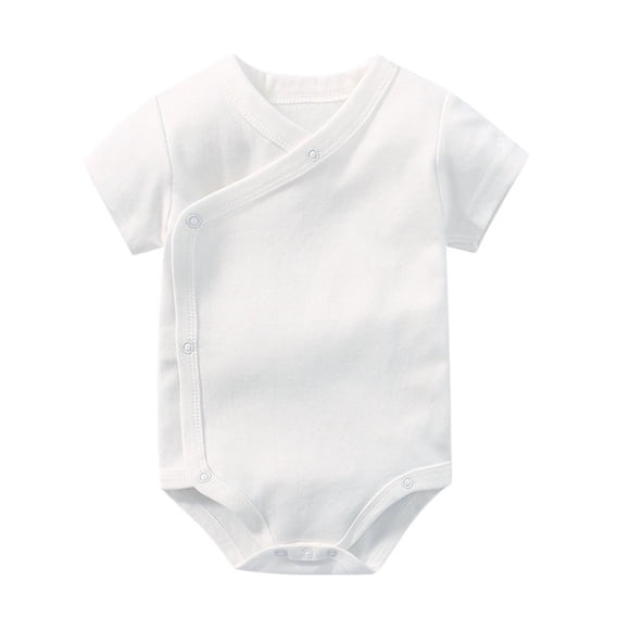 Wxirdiow Newborn Boy Clothes Baby Bodysuits Soft Cotton Spandex Long Sleeve And Short Sleeve White Size,0-3 Months