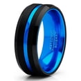 thumbnail image 2 of Men's Tungsten Carbide Ring Grooved Wedding Band Color Interior 8MM Blue Red Green Red, 2 of 3