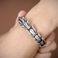 thumbnail image 3 of Thinsony Distinctive Gothic Punk Dragon Scale Bangle 48 inches Cool and Contemporary Steel 7.48 Inch 1Set, 3 of 6