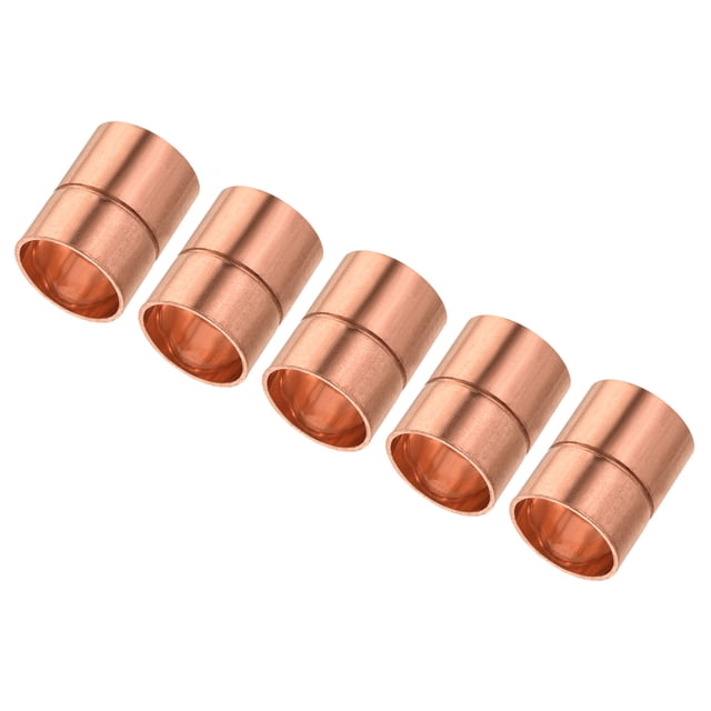 Uxcell Straight Copper Coupling Fittings Welding Joint for HVAC Air Conditioner 5Pcs 1/2 inch