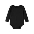 thumbnail image 2 of JDQJBZ Baby Boy Girl Bodysuit Long Sleeve Short Leg Romper Solid Color Cotton Newborn, 2 of 5