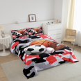 thumbnail image 3 of Erosebridal Ensembles de Couette Ball Game Format Grand, Couettes et Duvets Camouflage Noir Gris Rouge, Réversible, 3 of 7