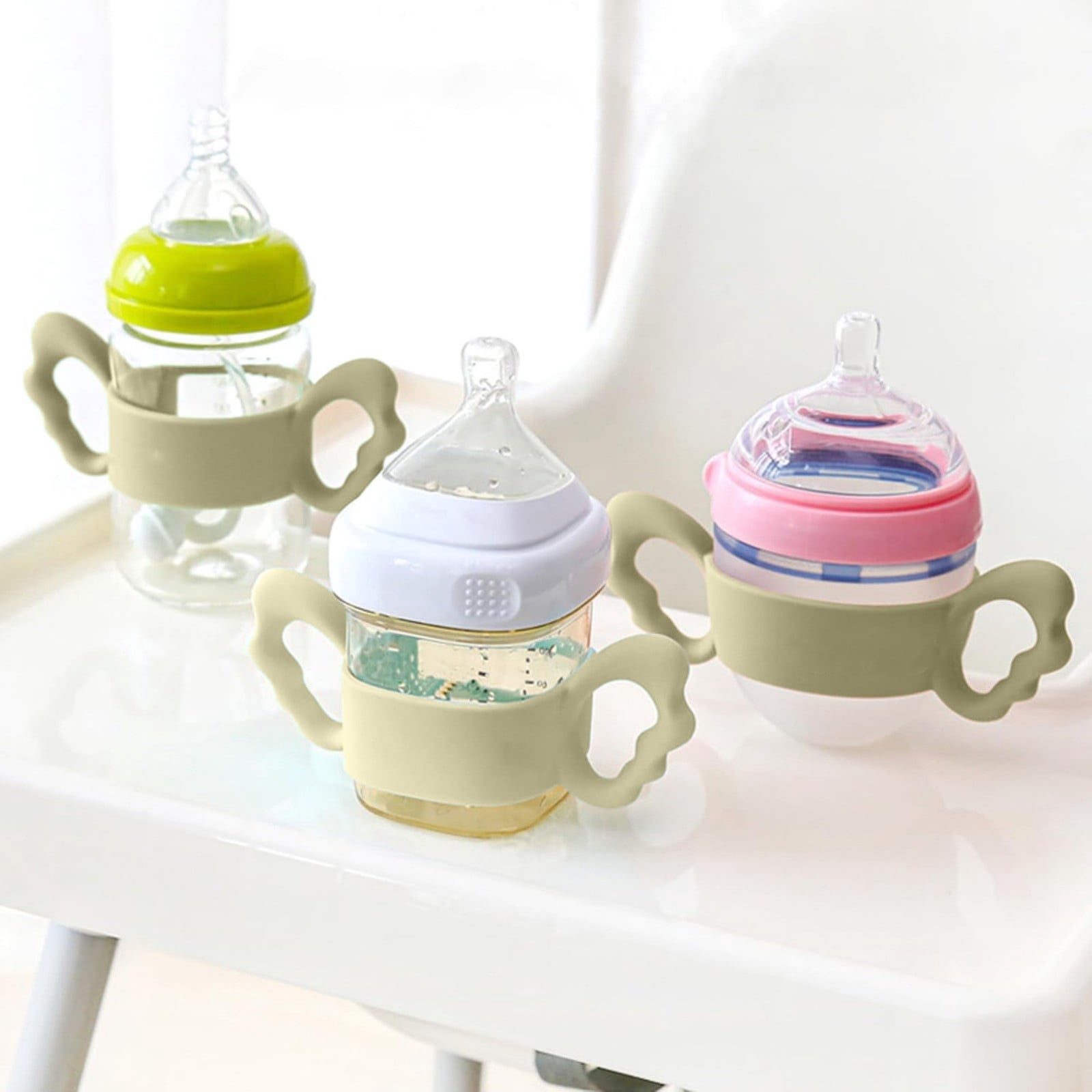 Clearance Hcnuuo Personalized Baby Bottle Handles Soft Silicone Easy Carry Handle Reusable Baby Bottle Label With Handle For Daycare
