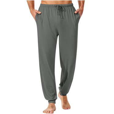 Plebaso Pantalon de Jogging pour Homme, Pantalon de Sommeil Confortable et Doux, Pantalon de Pyjama, Tenue d'Intérieur avec Cordon de Serrage et Poches